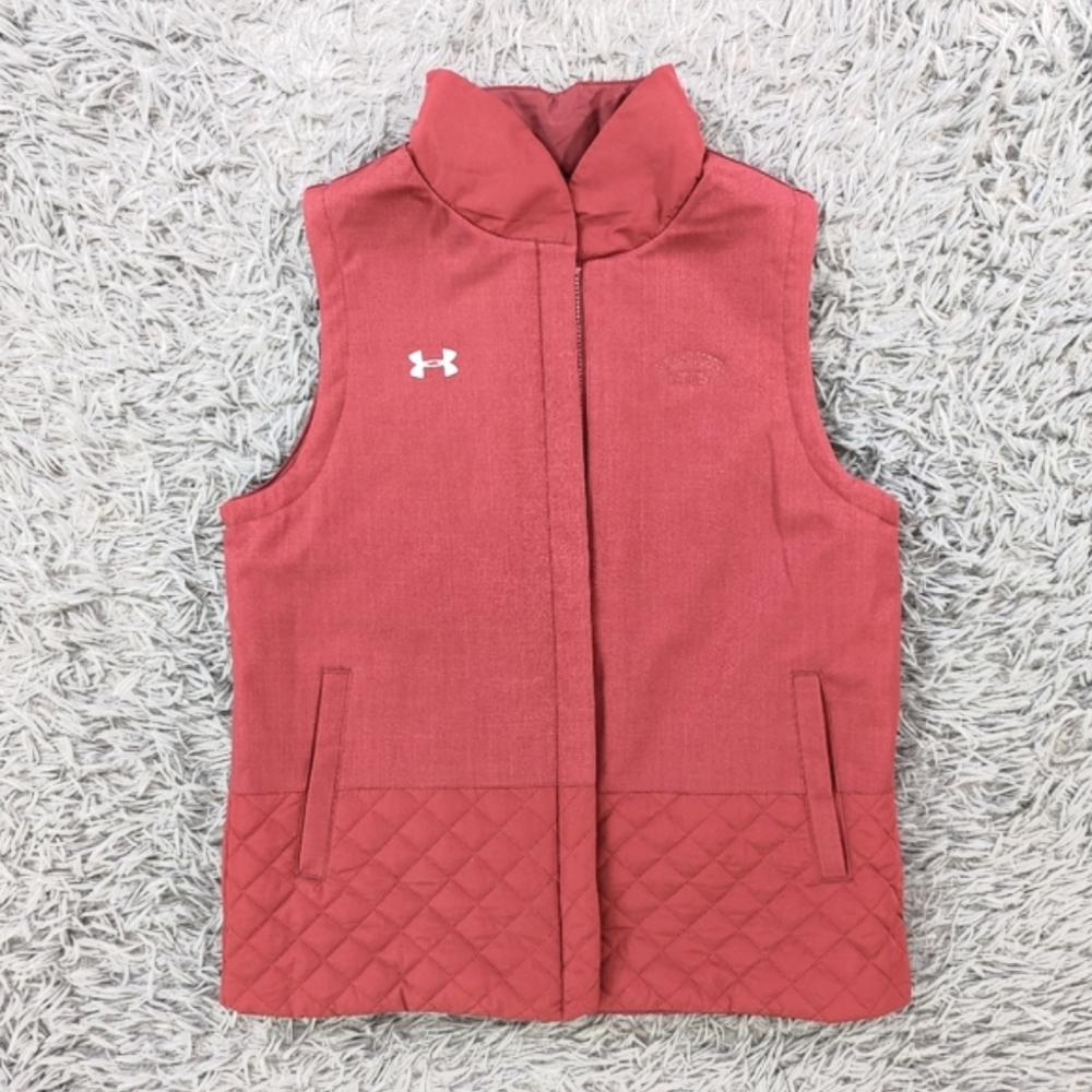 Under Armour Vest Men's Medium Red Quilted Reversible Storm Marine Corps